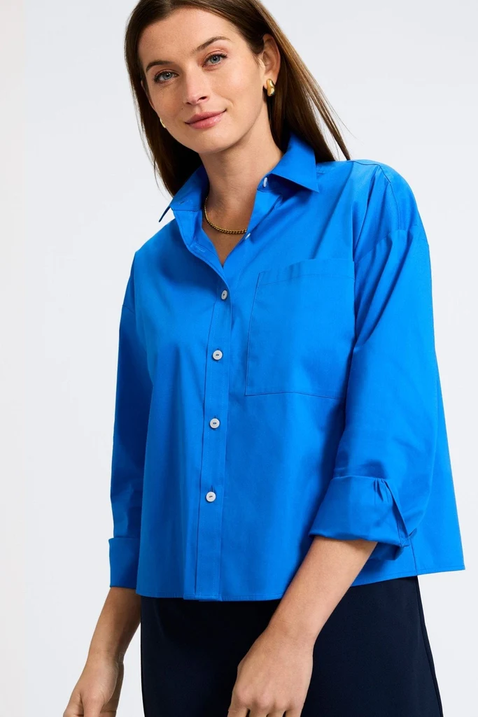Marina No Iron Stretch Long Sleeve Short Shirt - Image 6