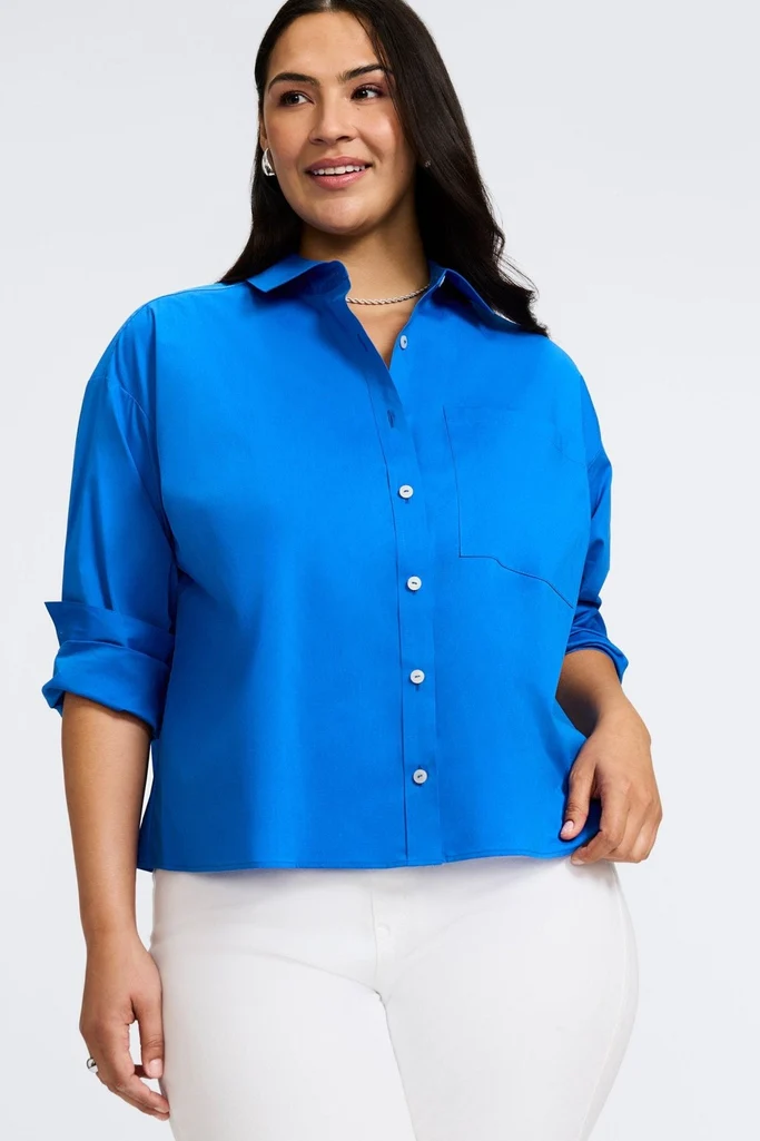 Marina Plus No Iron Stretch Long Sleeve Short Shirt - Image 6