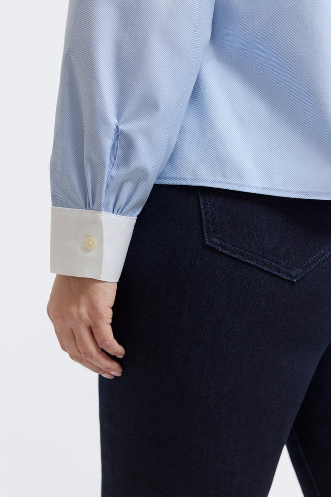 Marina Plus Cavalry Twill Long Sleeve Short Shirt - Image 3