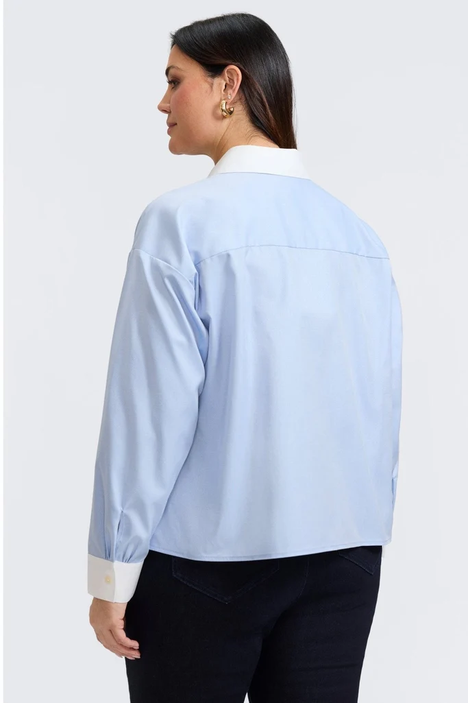 Marina Plus Cavalry Twill Long Sleeve Short Shirt - Image 4