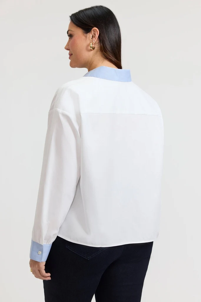 Marina Plus Cavalry Twill Long Sleeve Short Shirt - Image 8