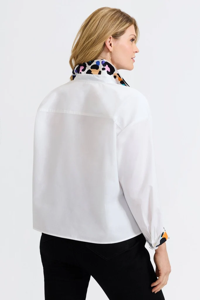 Marina Plus Multicolor Leopard Long Sleeve Short Shirt - Image 5