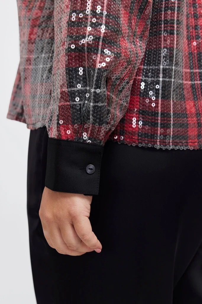 Marina Plus Sequined Long Sleeve Short Shirt - Image 9