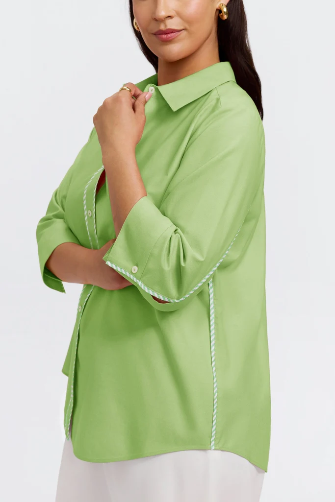 Marni Plus No Iron Pinpoint 3/4 Sleeve Shirt - Image 18