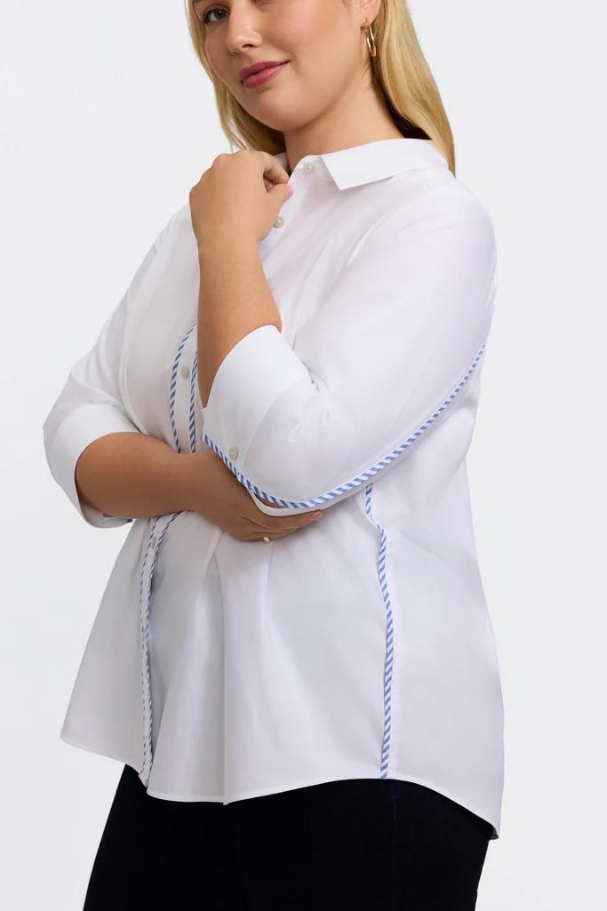 Marni Plus No Iron Pinpoint 3/4 Sleeve Shirt - Image 2