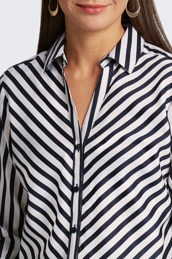 Mary Stripe & Gingham Long Sleeve Shirt - Image 4