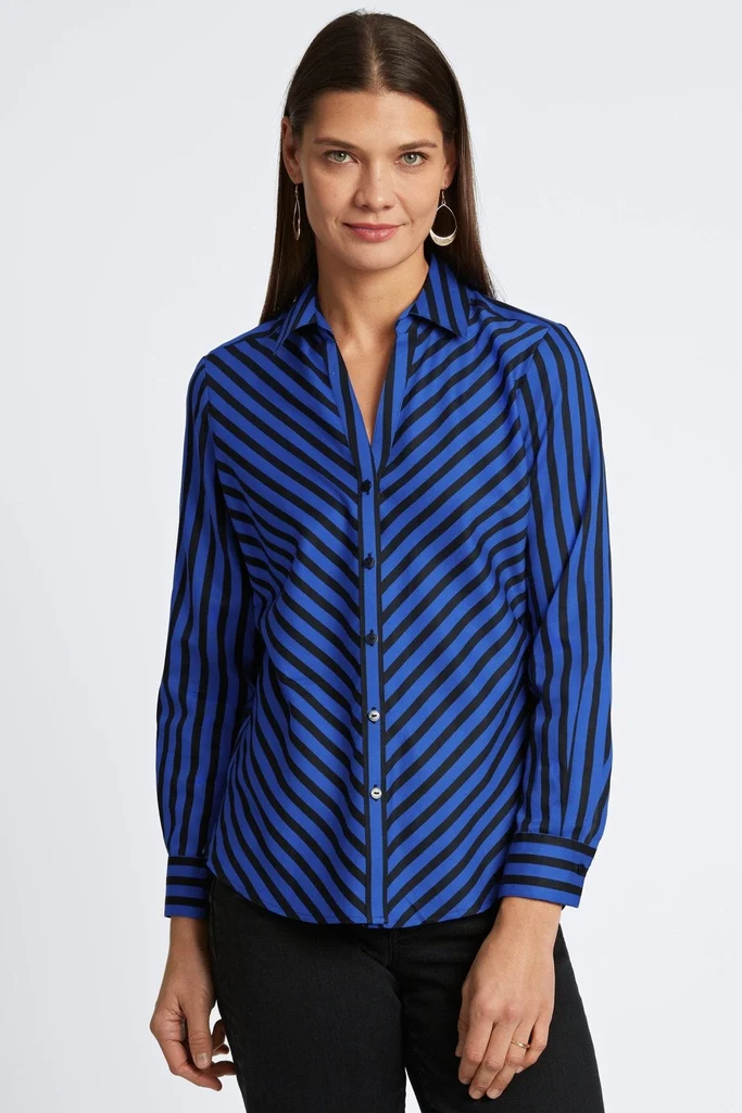 Mary Stripe & Gingham Long Sleeve Shirt - Image 5