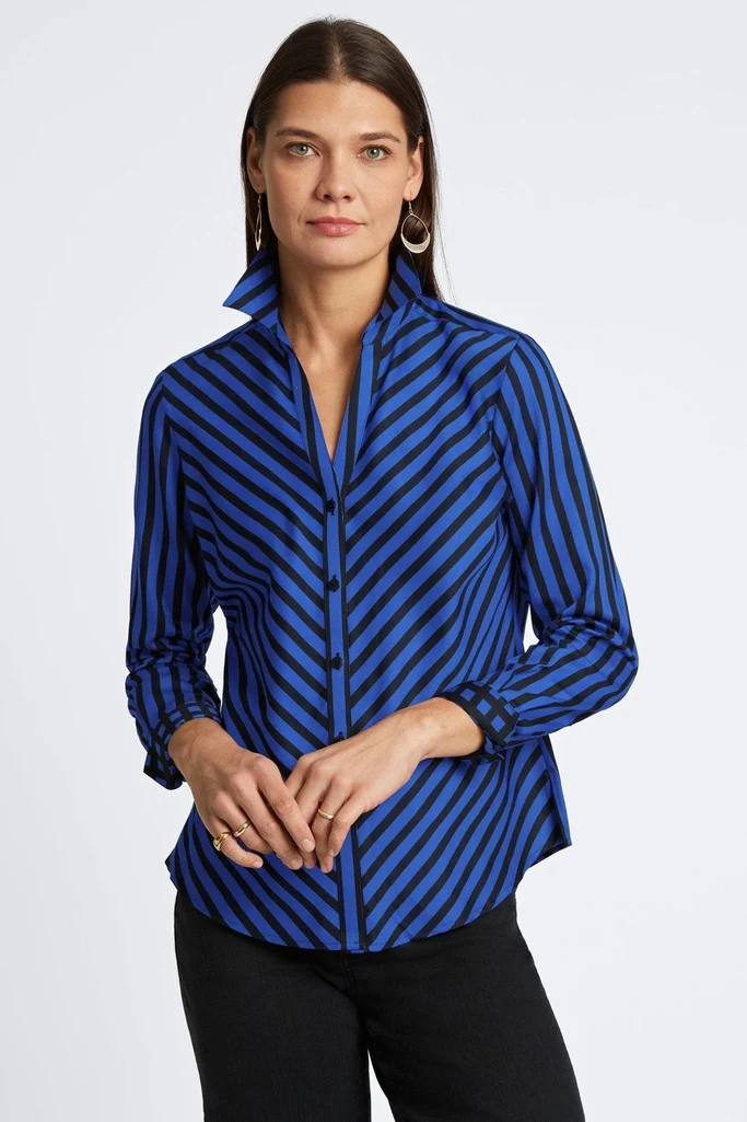 Mary Stripe & Gingham Long Sleeve Shirt - Image 7