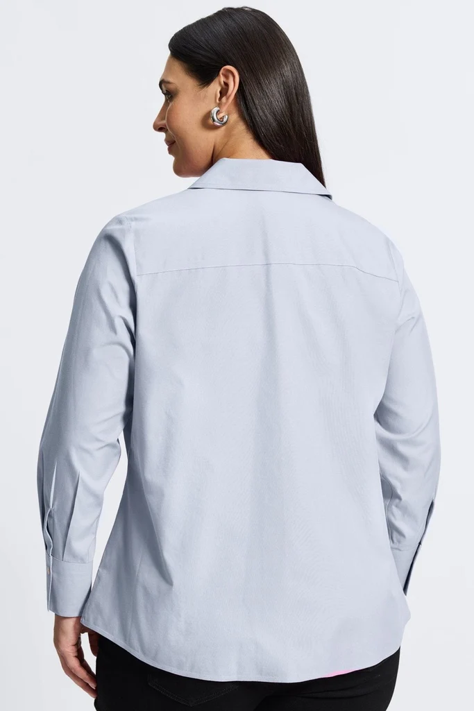 Mary Plus No Iron Pinpoint Long Sleeve Shirt - Image 10