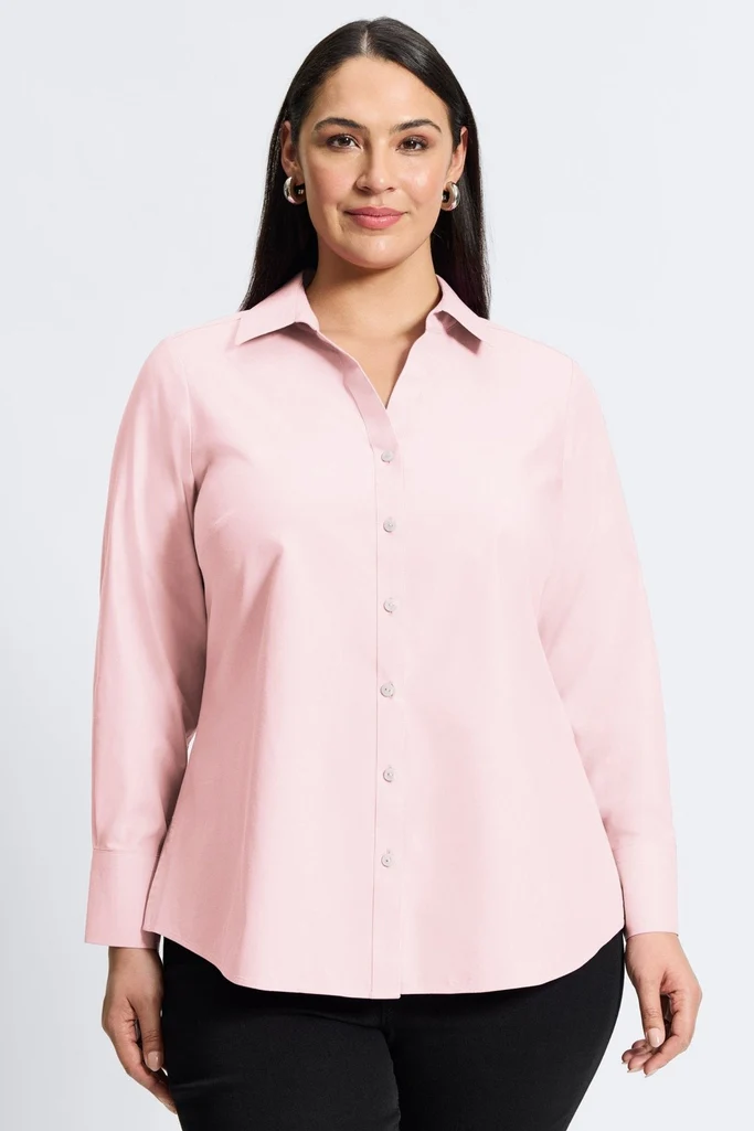 Mary Plus No Iron Pinpoint Long Sleeve Shirt - Image 11