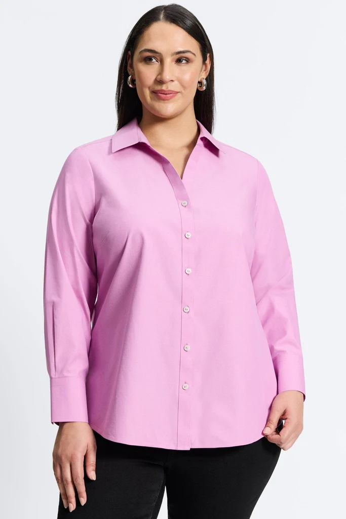 Mary Plus No Iron Pinpoint Long Sleeve Shirt - Image 13