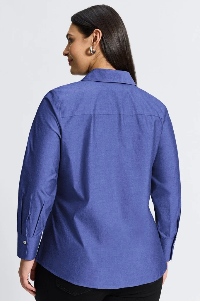 Mary Plus No Iron Pinpoint Long Sleeve Shirt - Image 24