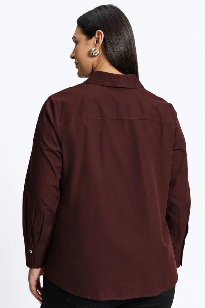 Mary Plus No Iron Pinpoint Long Sleeve Shirt - Image 3