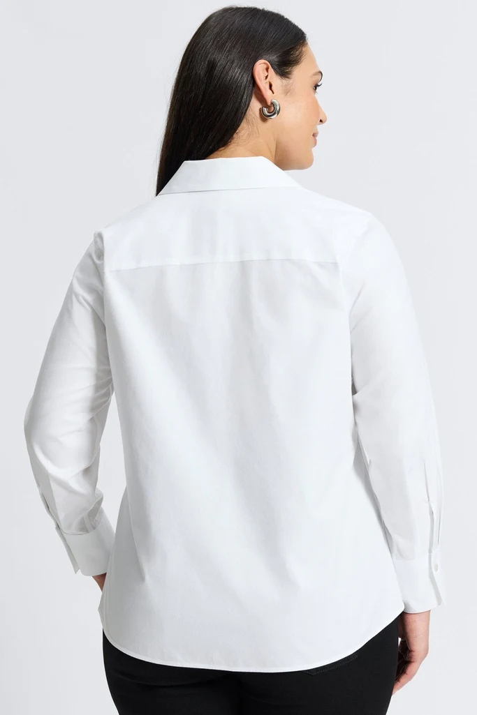 Mary Plus No Iron Pinpoint Long Sleeve Shirt - Image 7