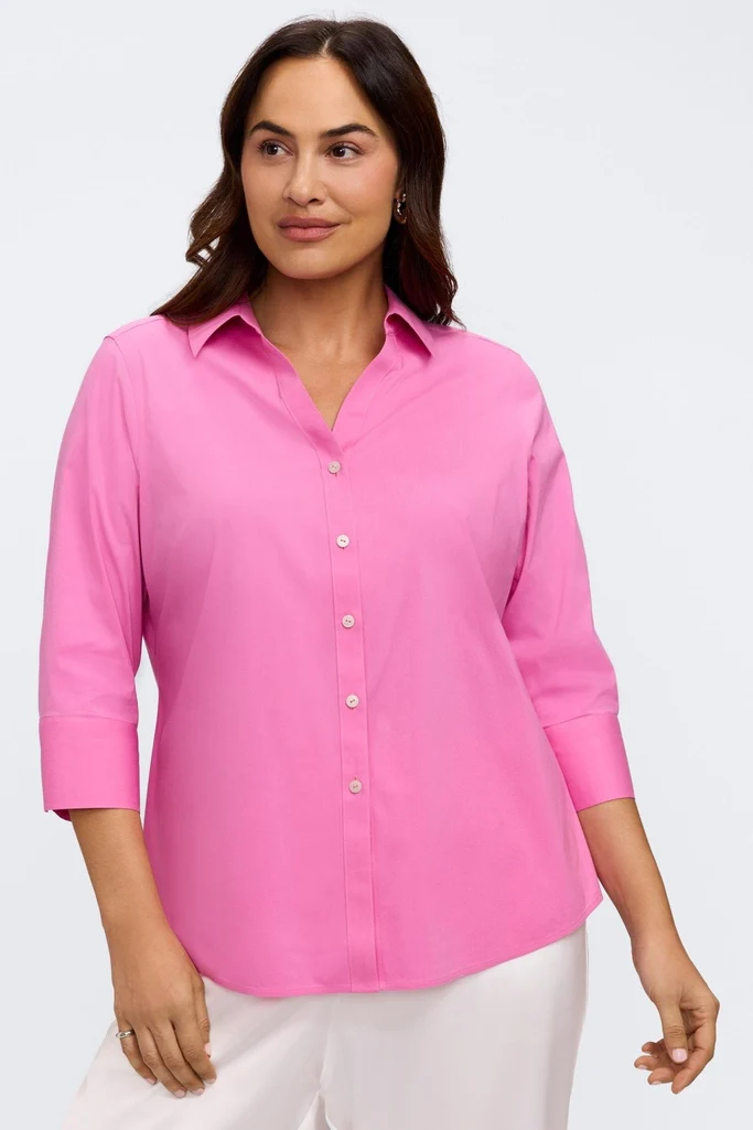 Mary Plus No Iron Stretch 3/4 Sleeve Shirt - Image 10
