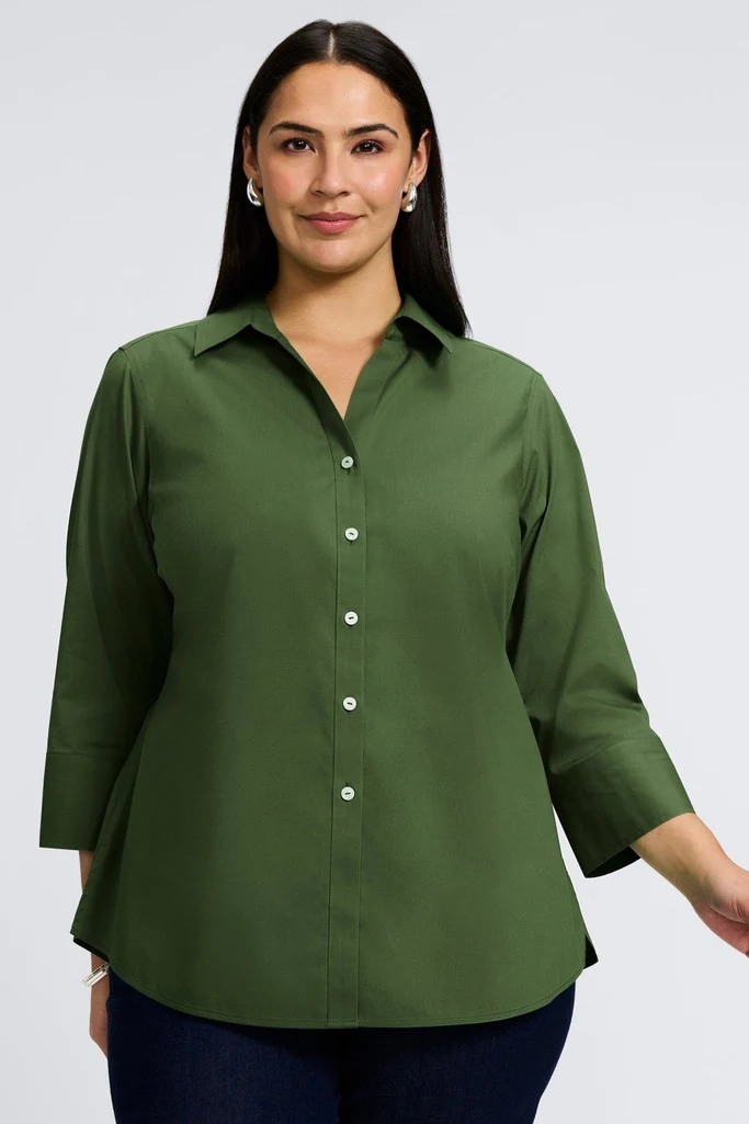 Mary Plus No Iron Stretch 3/4 Sleeve Shirt - Image 14
