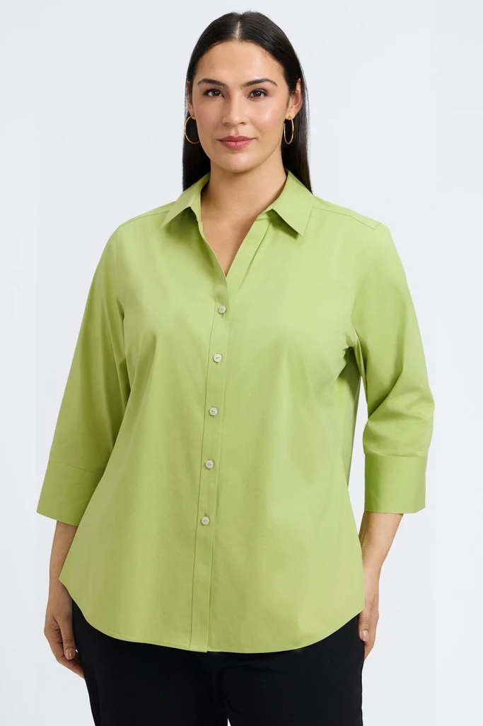 Mary Plus No Iron Stretch 3/4 Sleeve Shirt - Image 16