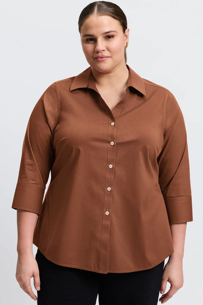 Mary Plus No Iron Stretch 3/4 Sleeve Shirt - Image 24