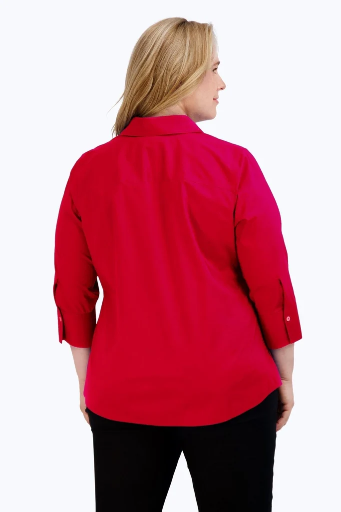 Mary Plus No Iron Stretch 3/4 Sleeve Shirt - Image 28