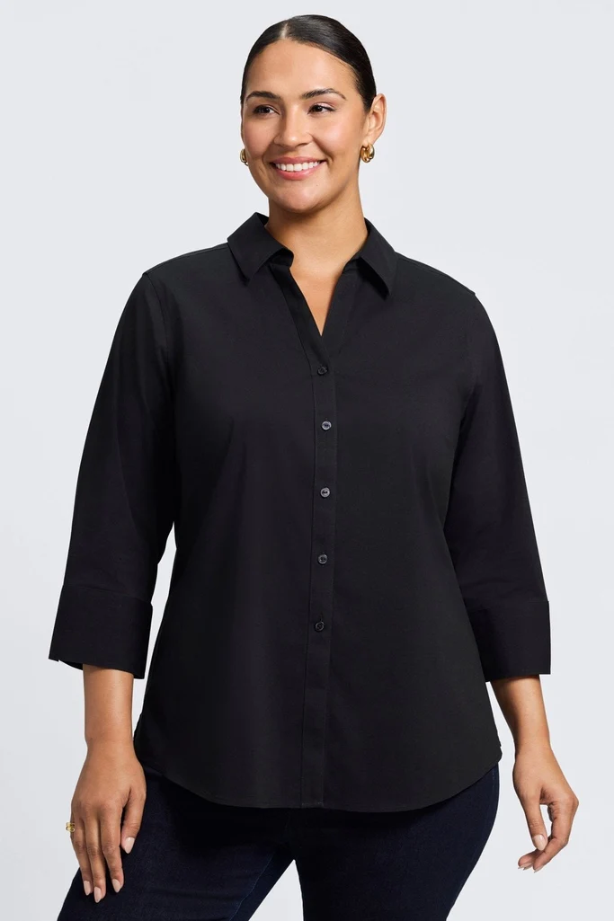 Mary Plus No Iron Stretch 3/4 Sleeve Shirt - Image 29