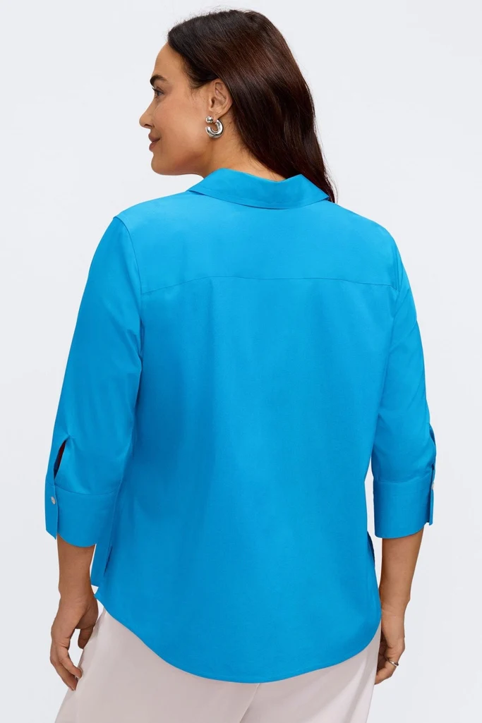 Mary Plus No Iron Stretch 3/4 Sleeve Shirt - Image 4