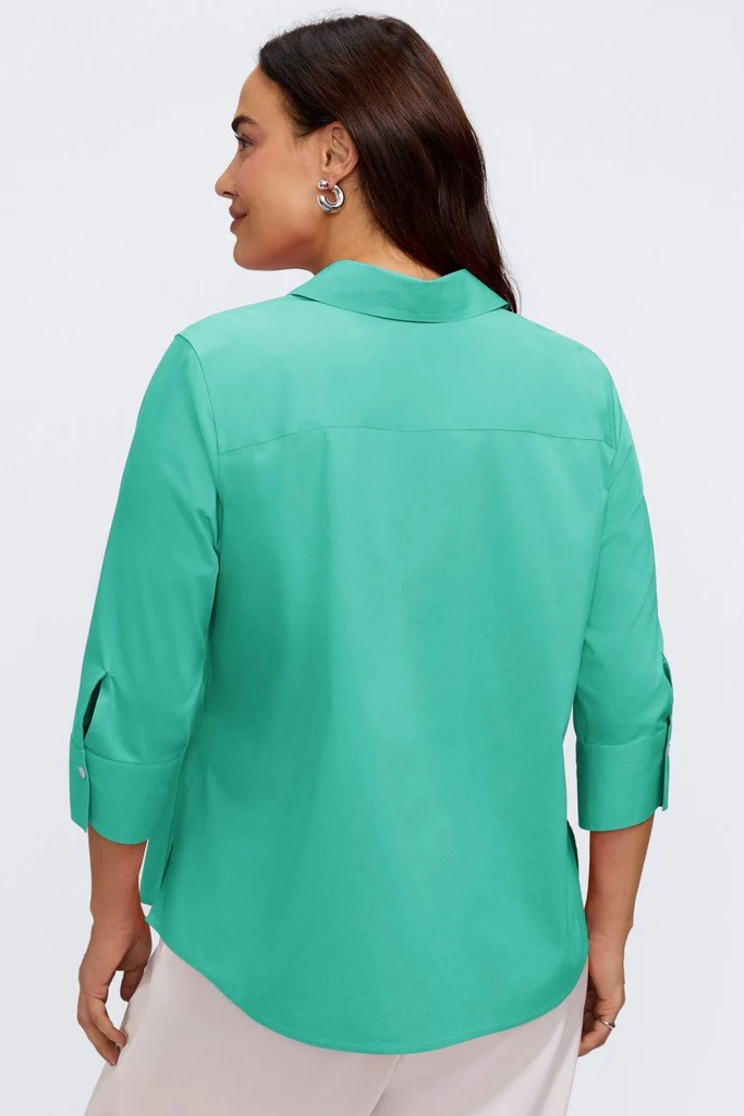 Mary Plus No Iron Stretch 3/4 Sleeve Shirt - Image 8