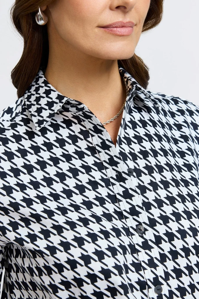 Meghan Classic Houndstooth Long Sleeve Shirt - Image 5