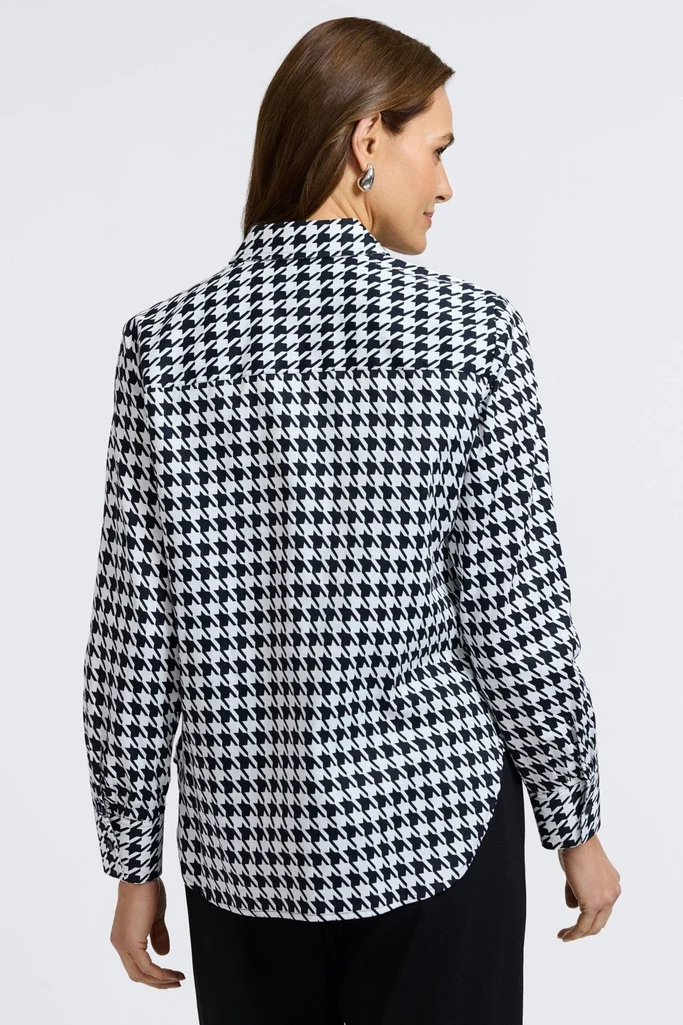 Meghan Classic Houndstooth Long Sleeve Shirt - Image 9