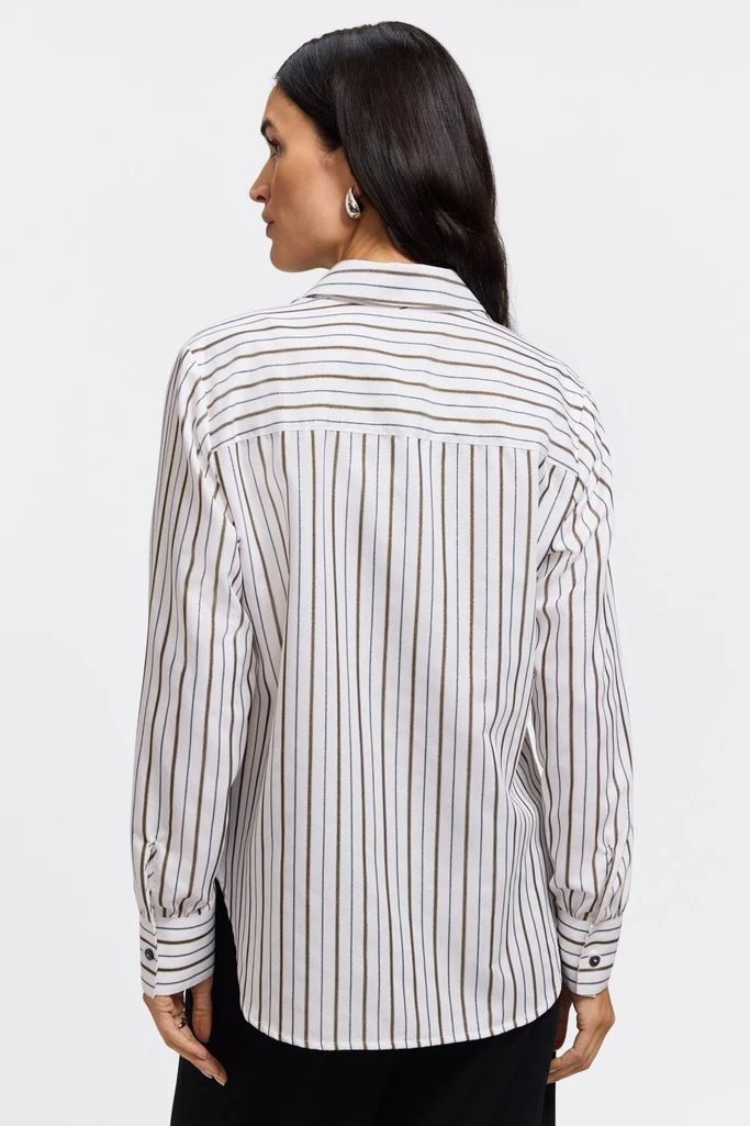 Meghan Metallic Stripe Long Sleeve Shirt - Image 5