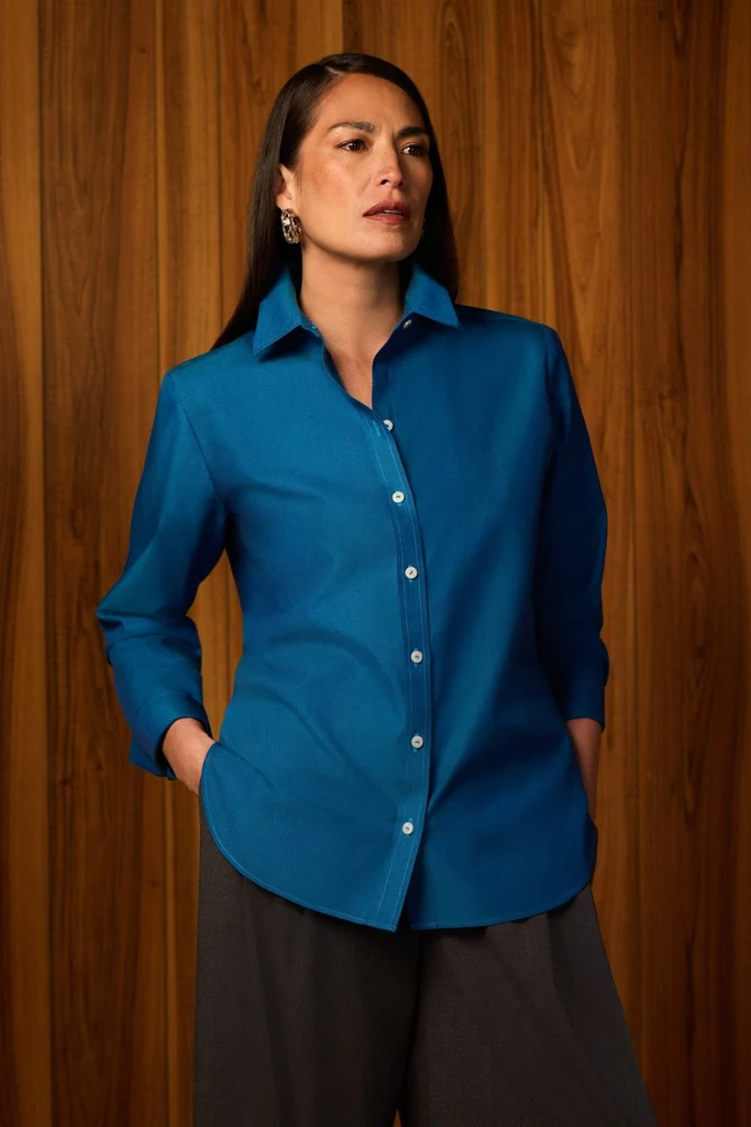Meghan No Iron Pinpoint Long Sleeve Shirt - Image 10