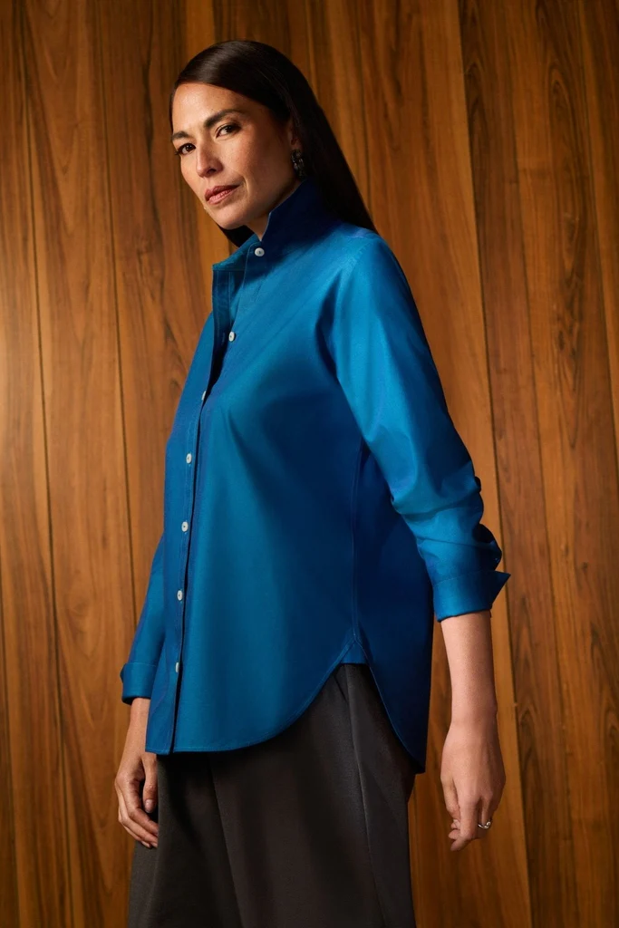 Meghan No Iron Pinpoint Long Sleeve Shirt - Image 11