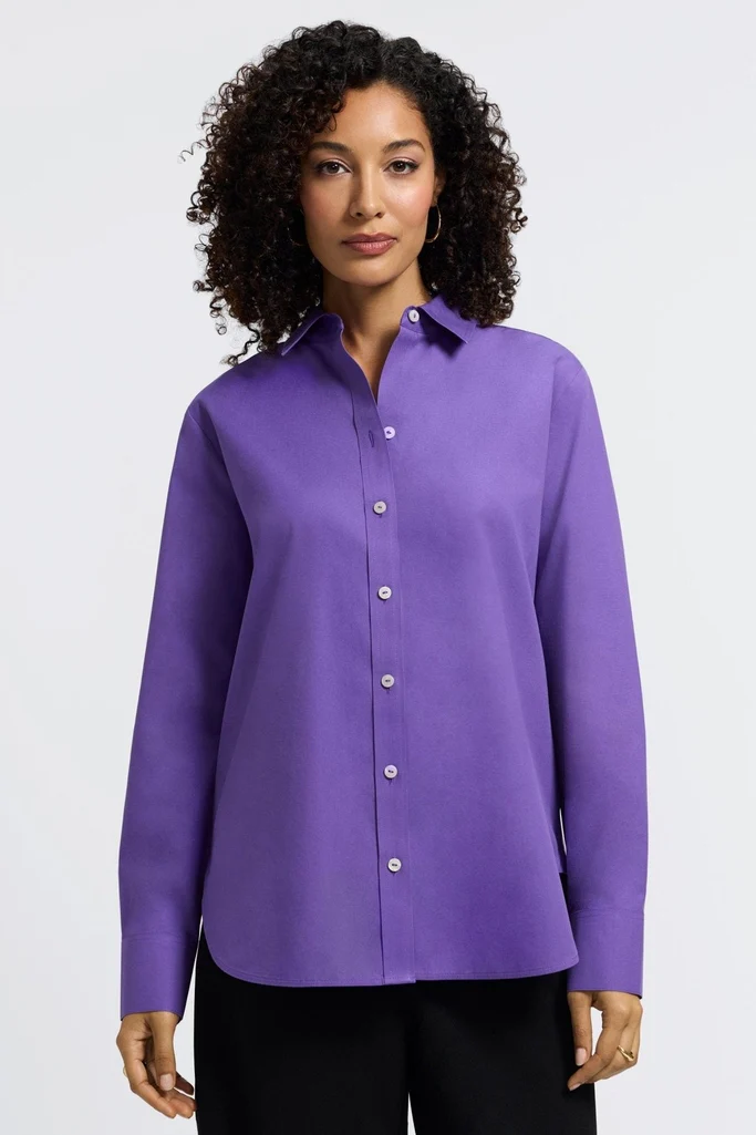 Meghan No Iron Pinpoint Long Sleeve Shirt - Image 5