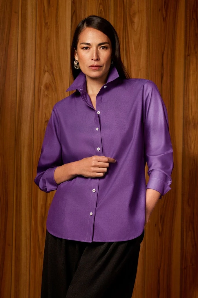 Meghan No Iron Pinpoint Long Sleeve Shirt - Image 6