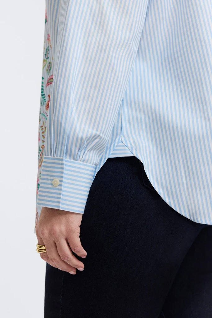 Meghan Plus Striped Floral Long Sleeve Shirt - Image 3