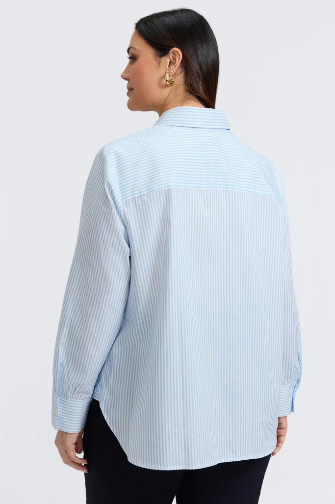 Meghan Plus Striped Floral Long Sleeve Shirt - Image 5