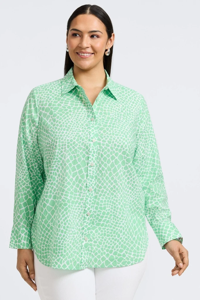 Meghan Plus Linen Giraffe Long Sleeve Shirt - Image 10