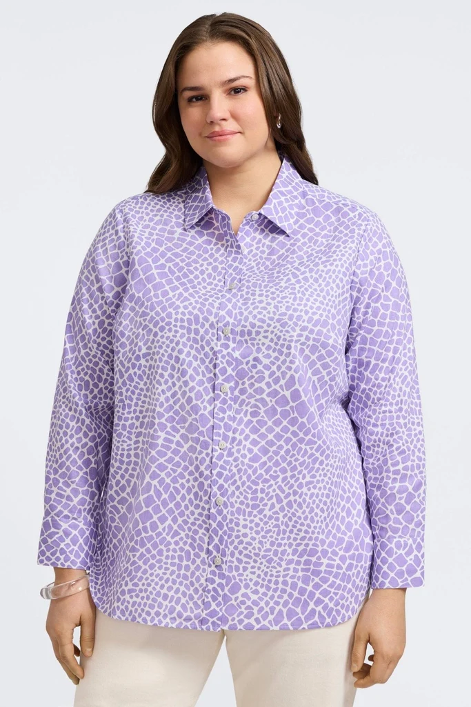 Meghan Plus Linen Giraffe Long Sleeve Shirt - Image 7