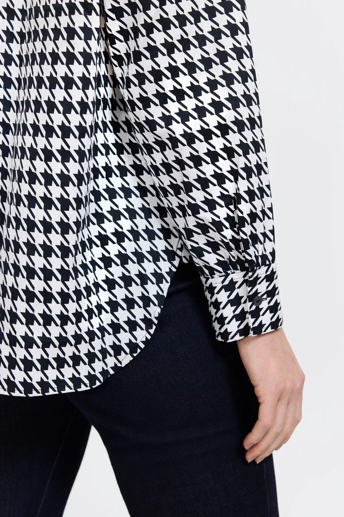 Meghan Plus Classic Houndstooth Long Sleeve Shirt - Image 3