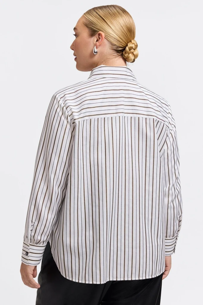 Meghan Plus Metallic Stripe Long Sleeve Shirt - Image 5