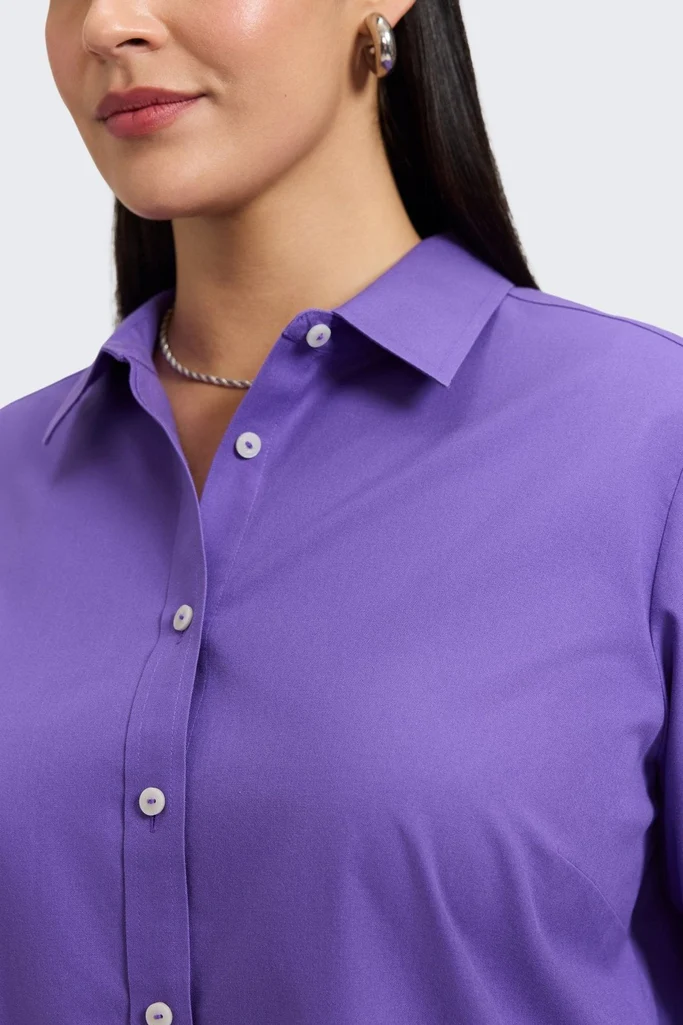 Meghan Plus No Iron Pinpoint Long Sleeve Shirt - Image 10