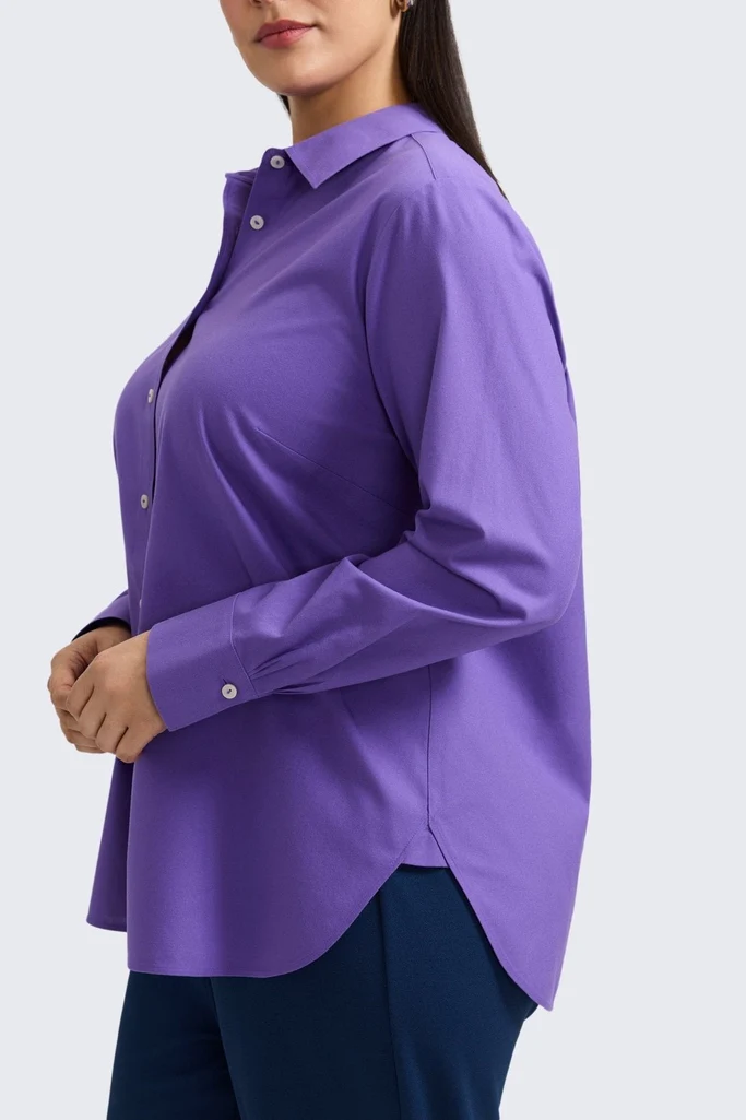 Meghan Plus No Iron Pinpoint Long Sleeve Shirt - Image 11