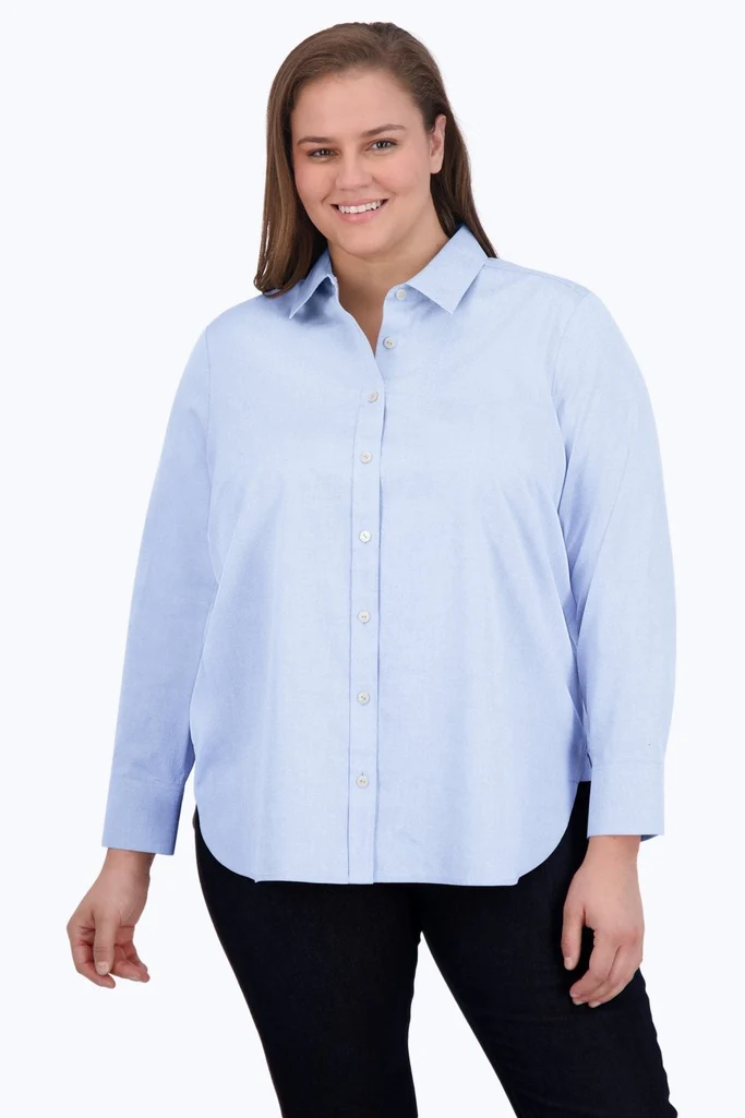 Meghan Plus No Iron Pinpoint Long Sleeve Shirt - Image 17