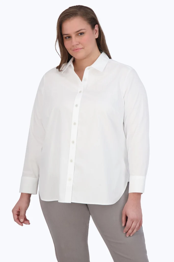 Meghan Plus No Iron Pinpoint Long Sleeve Shirt - Image 18