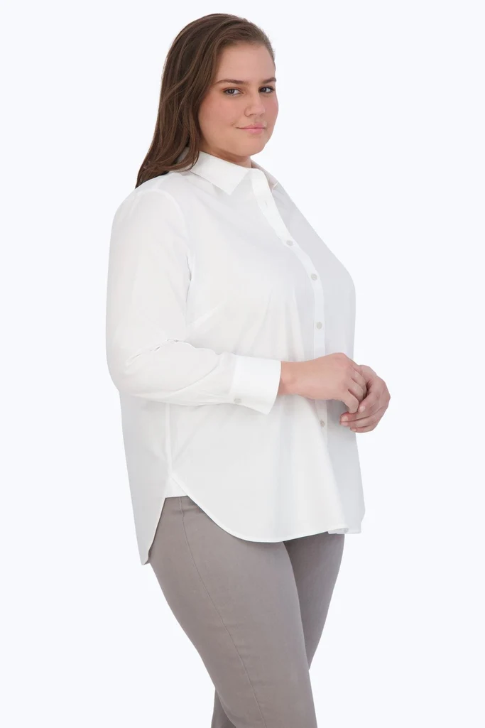 Meghan Plus No Iron Pinpoint Long Sleeve Shirt - Image 19