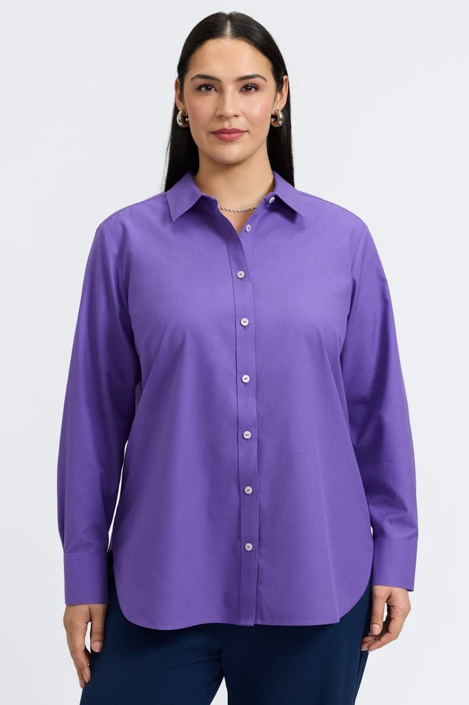 Meghan Plus No Iron Pinpoint Long Sleeve Shirt - Image 5