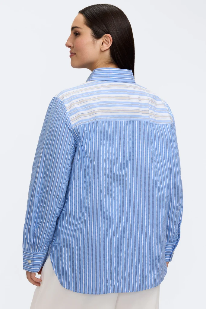 Meghan Plus Pucker Colorblock Long Sleeve Shirt - Image 4