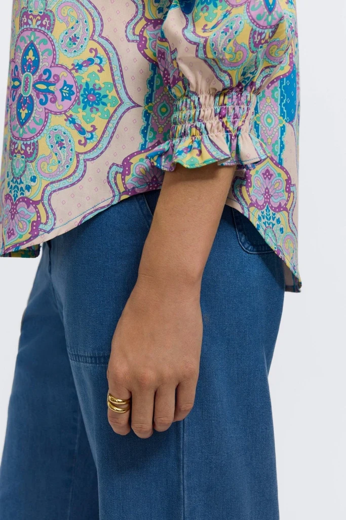 Olivia Plus Paisley Medallion 3/4 Sleeve Shirt - Image 4