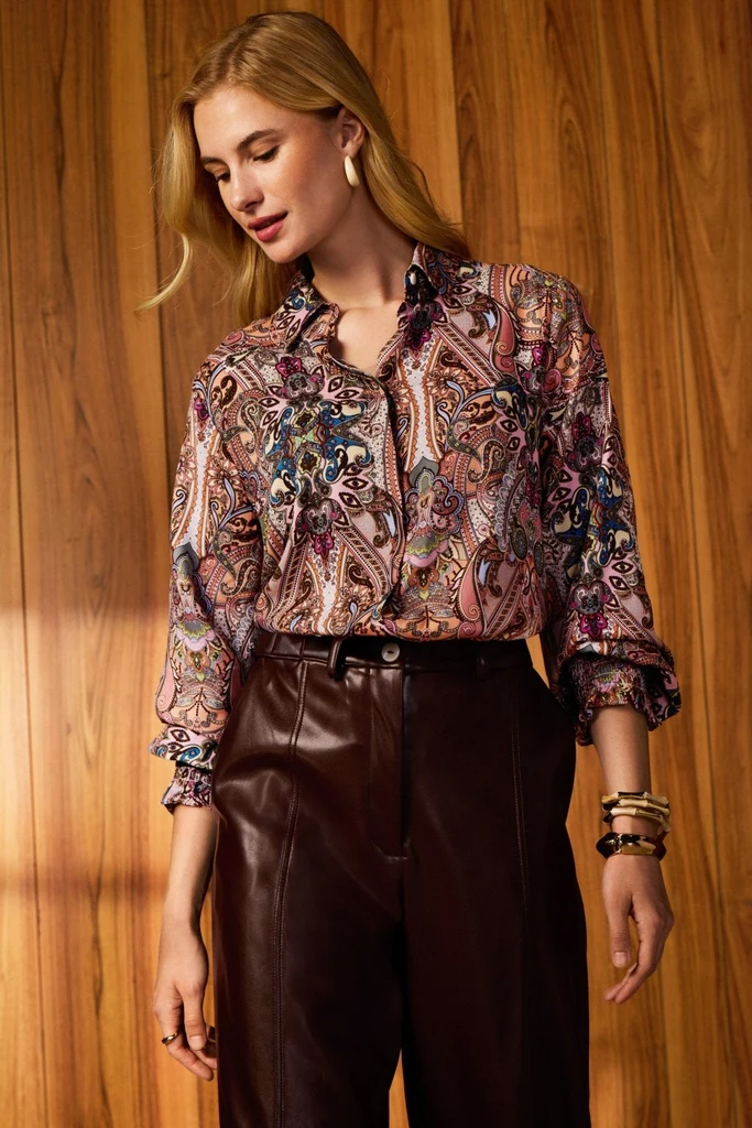 Olivia Scarf Paisley Long Sleeve Shirt - Image 2