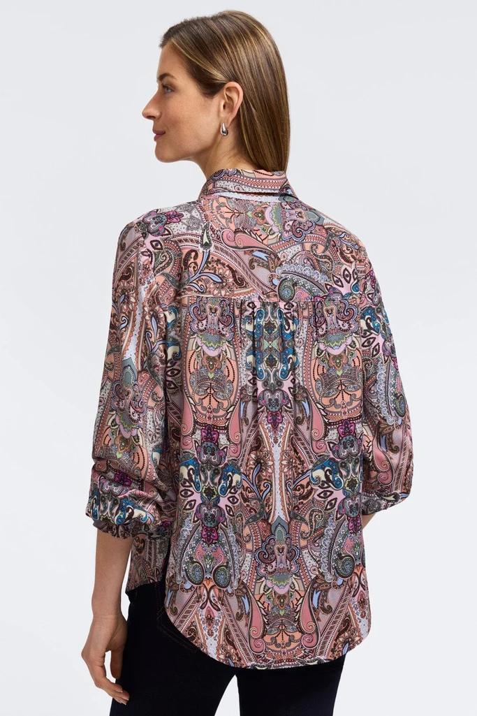 Olivia Scarf Paisley Long Sleeve Shirt - Image 3