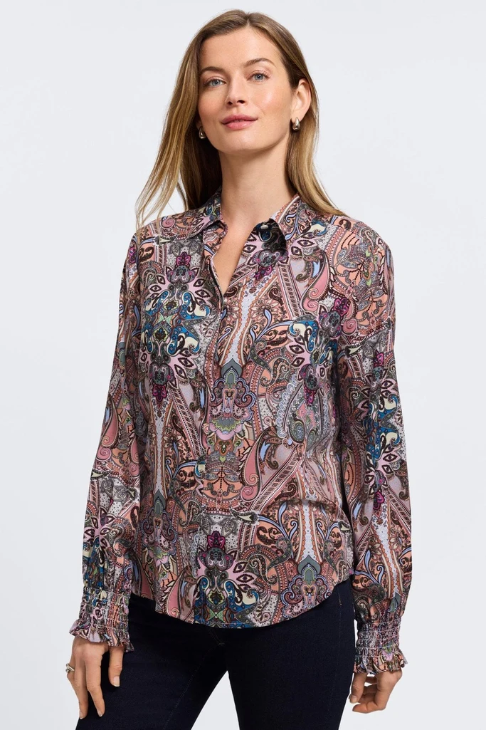 Olivia Scarf Paisley Long Sleeve Shirt - Image 4